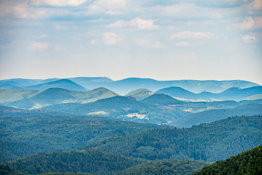 beatiful landscape of the pf&auml;lzer wald wood hills, rheinland-pfalz, germany