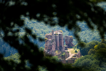 beatiful landscape of the pf&auml;lzer wald hills and the dahner rock castles, rheinland-pfalz, germany