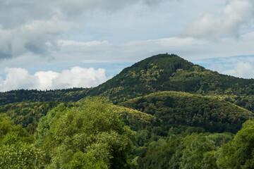 Fototapeta na wymiar beautiful landscape in the Southwest Palatinate (südwestpfalz) with green hills