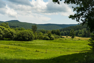 Fototapeta na wymiar beautiful landscape in the Southwest Palatinate (südwestpfalz) near fischbach
