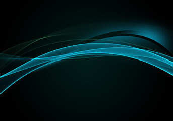 Abstract background waves. Black and blue green abstract background for business card or wallpaper