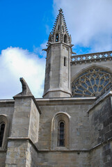 Fototapeta na wymiar city gates entrance to medieval citadel of La Cité Carcassonne