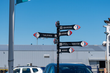 Sign in Iceland town