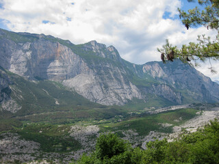Fototapeta premium panoramic view of mountains at the garda lake, city of Arco, northern italy
