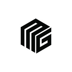 mg monogram logo design creative idea  - obrazy, fototapety, plakaty