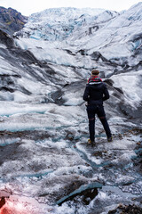 walking on skaftafell glacier in iceland