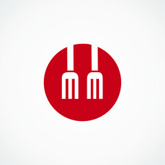 letter m with fork logo design restaurant creative idea