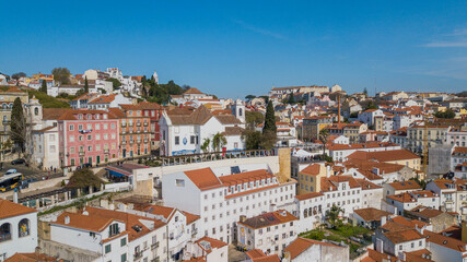 Fototapeta premium Alfama, Lisbon. Aerial view of the Alfama neighborhood in Lisbon