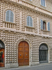 Italy, Marche, Macerata, Diamond palace main door.
