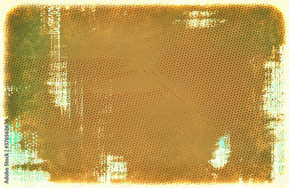 Poster grungy abstract framed background in brown with halftone effect