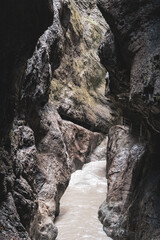 view on the partnachklamm (partnach gorge) near garmisch-partenkirchen, bavaria, germany