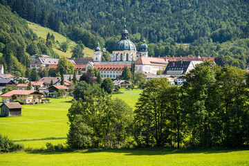 Fototapeta na wymiar view on the ettal monastery near oberammergau in bavaria, germany
