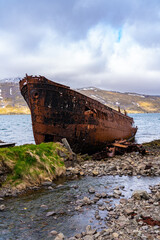 Rusty shipwreck in Iceland