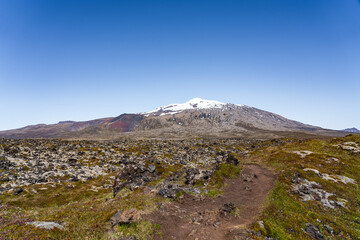 Picturesque rocky country side in Iceland
