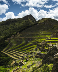 Peru ruins with sunlight
