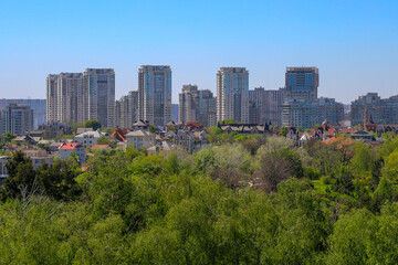 Fototapeta na wymiar Cityscape of Kiev, Ukraine, in Summer