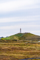 Fototapeta na wymiar Lighthouse in Icelandic countryside