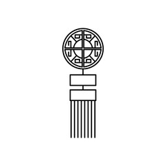 mid autumn concept, chinese amulet icon, line style