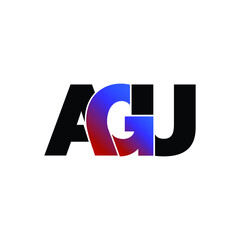 AGU letter monogram logo design vector