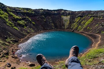 Kerid crater lake in Iceland