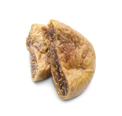 Tasty dried figs on white background