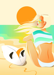 Obraz na płótnie Canvas Surfing girl