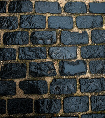 Wet brick stone background.