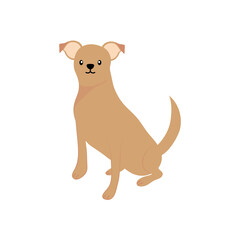 Plakat cute dog icon, flat style