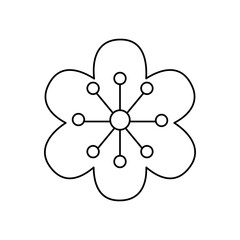 chinese flower icon, line style