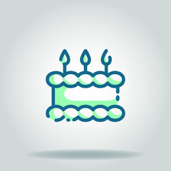 birthday cake icon or logo in  twotone
