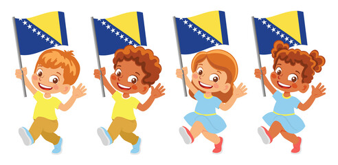 Bosnia and Herzegovina flag in hand set