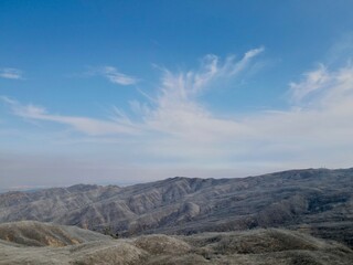 Burnt Mountain Landscape with Blue sky 