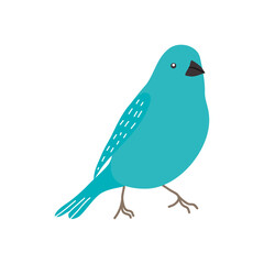 turquoise bird icon, flat style
