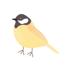 cartoon sparrow bird icon, flat style