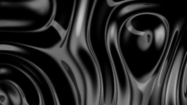 Smooth silk wavy flowing, moving black cloth. Abstract noise dark motion background.