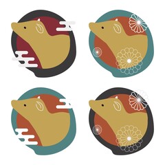 年賀状素材　牛のイラスト