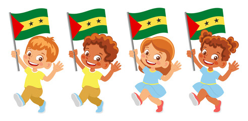 Sao Tome and Principe flag in hand set