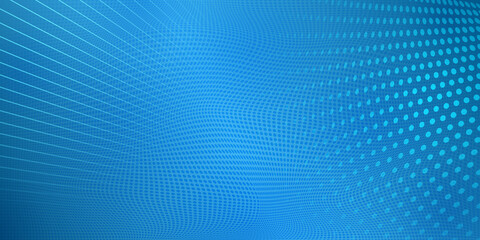 Obraz premium Abstract halftone background made of dots and lines in blue colors