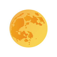 golden full moon icon, detailed style