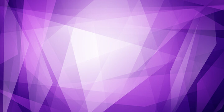 Abstract background of straight intersecting lines and translucent polygons in purple colors