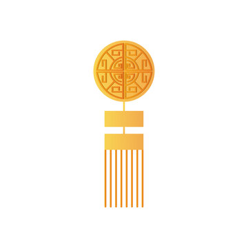 Decorative Chinese Amulet Icon, Detailed Style