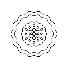 chinese mooncake icon, line style