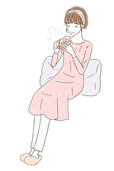 紅茶を飲む女性