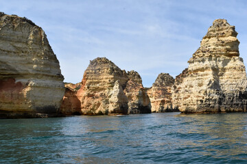 Fototapeta na wymiar Rock formations at Ponta da piedade, Algarve, Portugal