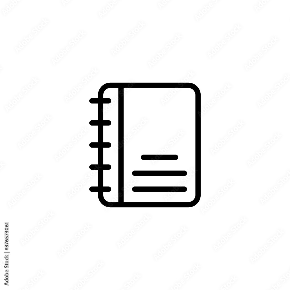 Poster notebook icon in black line style icon, style isolated on white background