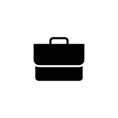 Portfolio Icon in black flat glyph, filled style isolated on white background