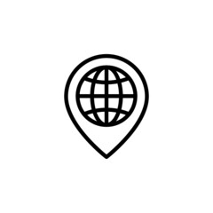 Location Icon  in black line style icon, style isolated on white background