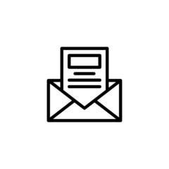 Newsletter Icon  in black line style icon, style isolated on white background