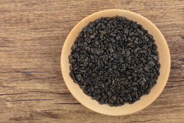 Gunpowder Tea in a bowl