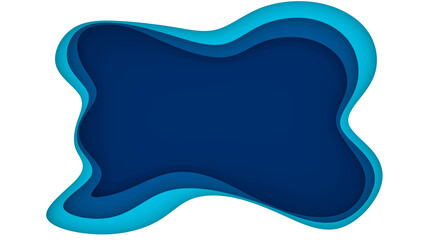 Abstract background with blue and white color paper cut shapes.